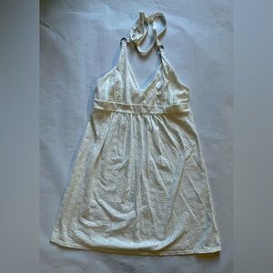 Fashion’s Best Kept Secret Bra Tops White Halter Dress with Eyelet Design